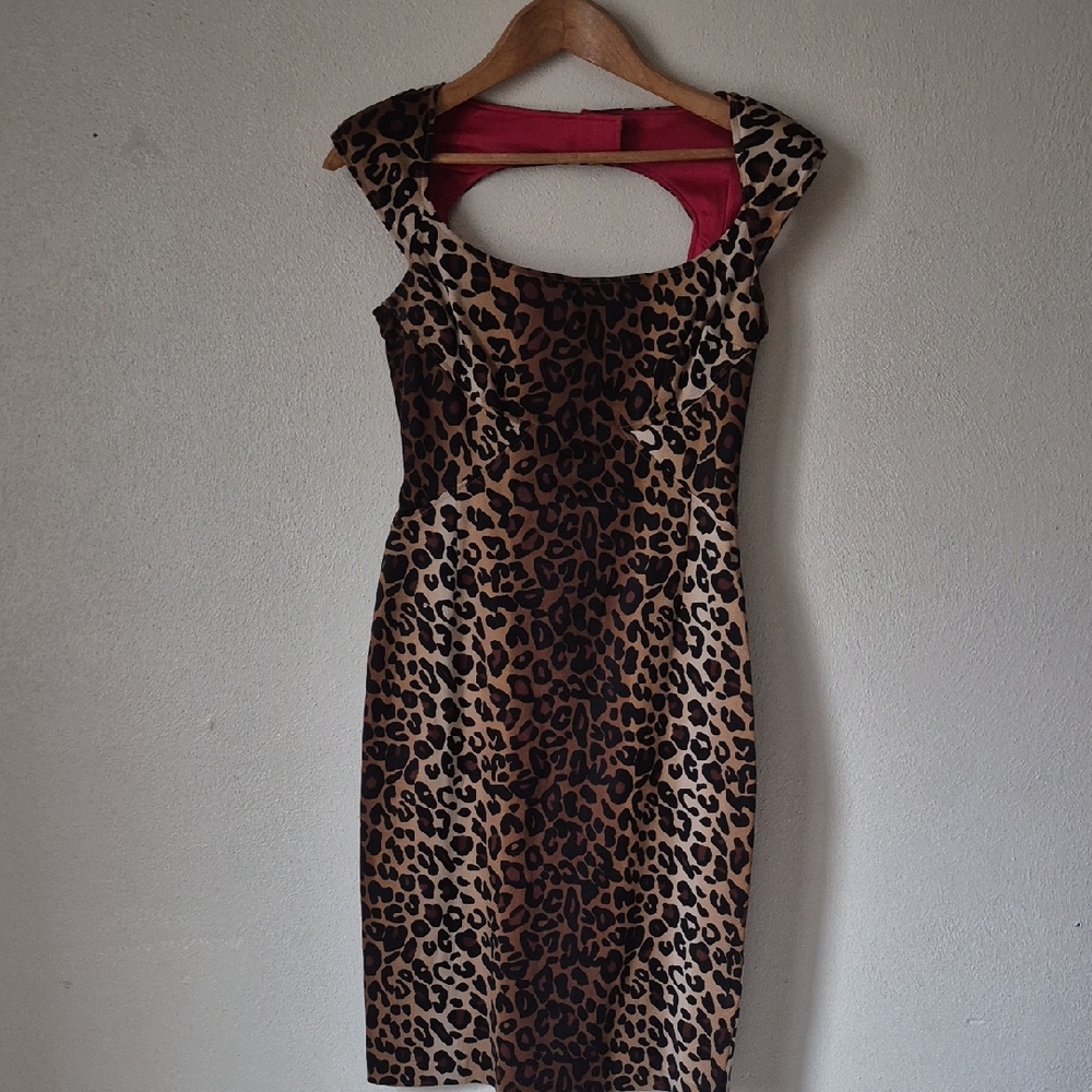 Jessica Simpson Leopard Print Backless Dress